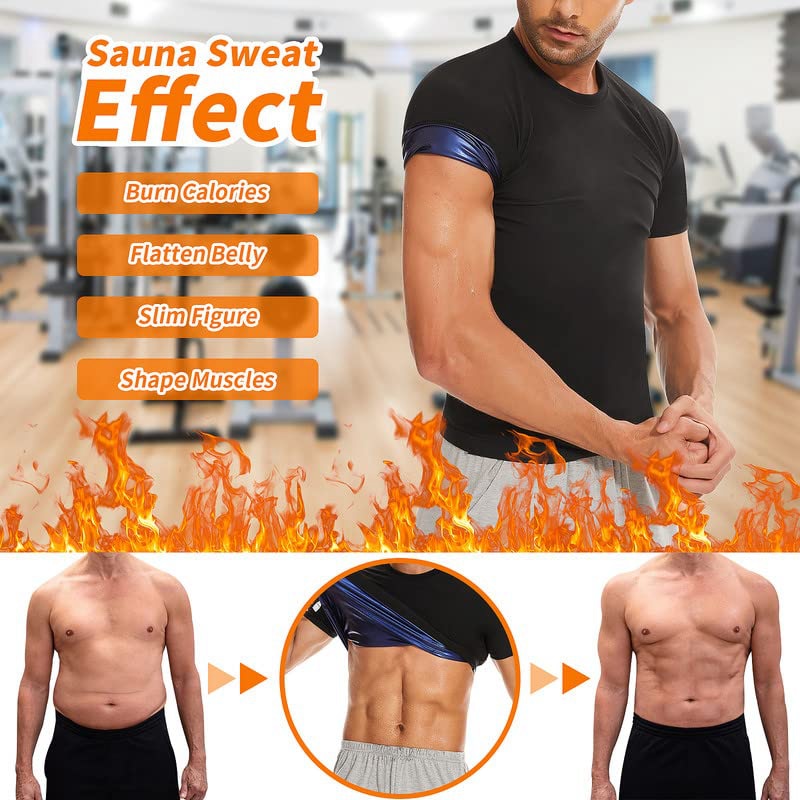 Men Sauna Shirt Body Shaper Weight Loss Waist Trainer Slimming